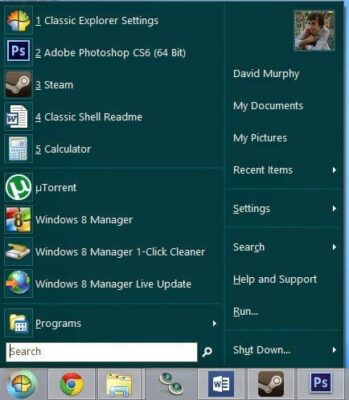 برنامج Classic Shell لإستعادة قائمة إبدأ ( Start ) في ويندوز 8 8